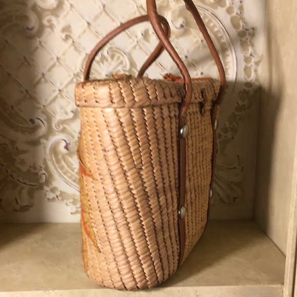 Awesome Wicker Rattan Boho Bag Tote EXC Vintage - Picture 9 of 17